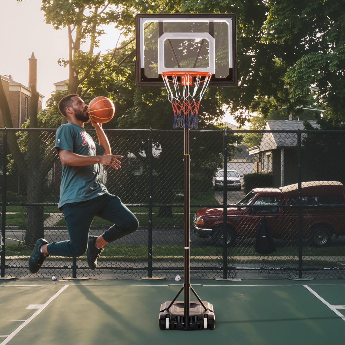 BASKETBALLSTÄNDER, Stahl, Schwarz, 83 x 75 x 206-260 cm - Schwarz, Metall (75/83cm) - HOMCOM