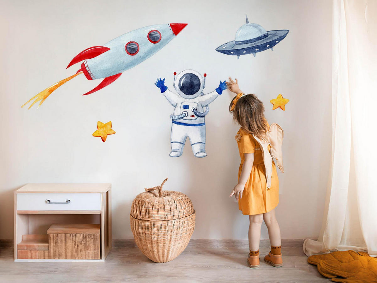 WANDAUFKLEBER 130x221cm - Pastellfarbener Raum - Multicolor, Kunststoff (130/221/0.1cm) - Wallfluent