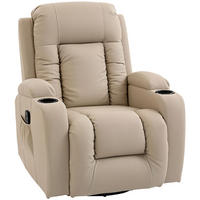 RELAXSESSEL elektrisch verstellbar Massagesessel mit Liegefunktion, Heizung - Hellgrau/Creme, Textil (82/103/99cm) - HOMCOM