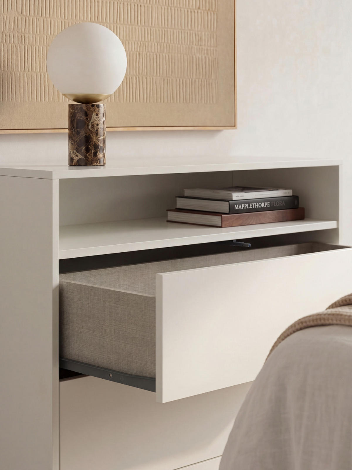 KOMMODE Hegas Weiß 103.5 cm x 83.8 cm - Weiß, Holzwerkstoff (103/83/40cm) - Kenay Home