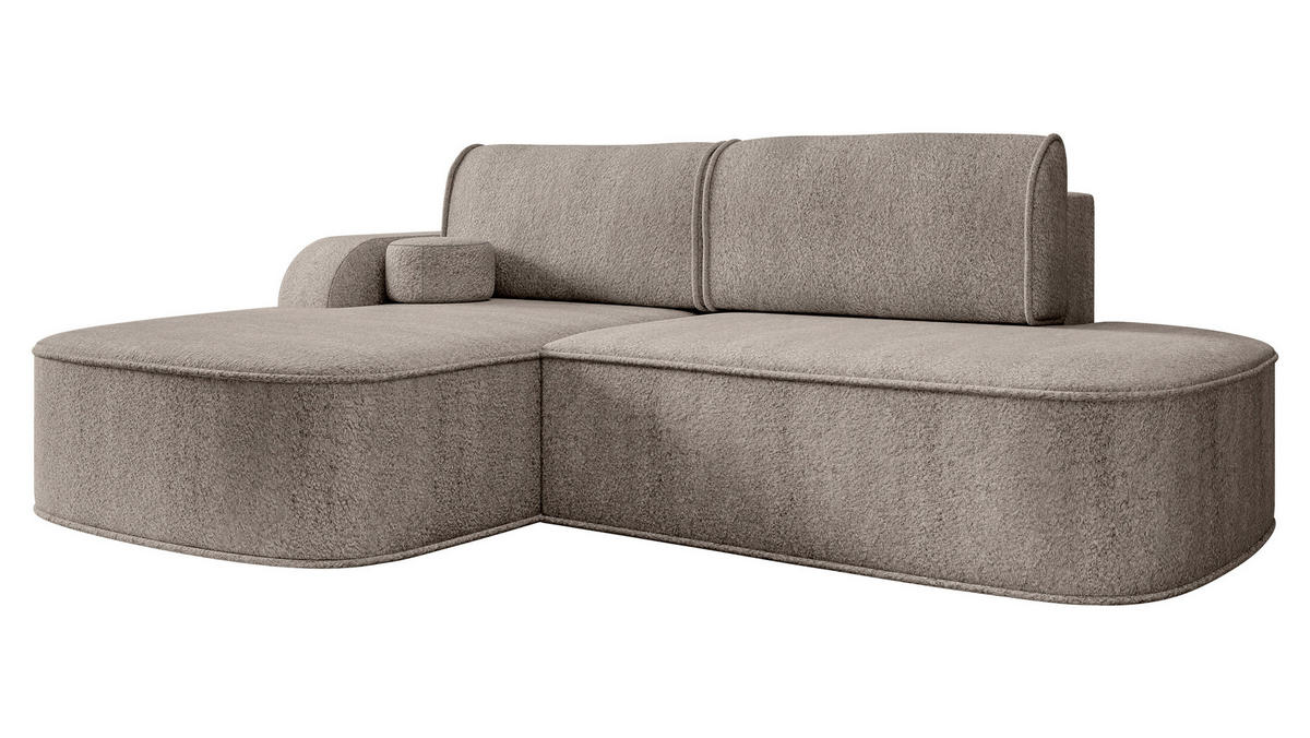 ECKSOFA Koro, Seite: Links - Schwarz/Braun, Holz/Kunststoff (256/177cm) - MIRJAN24