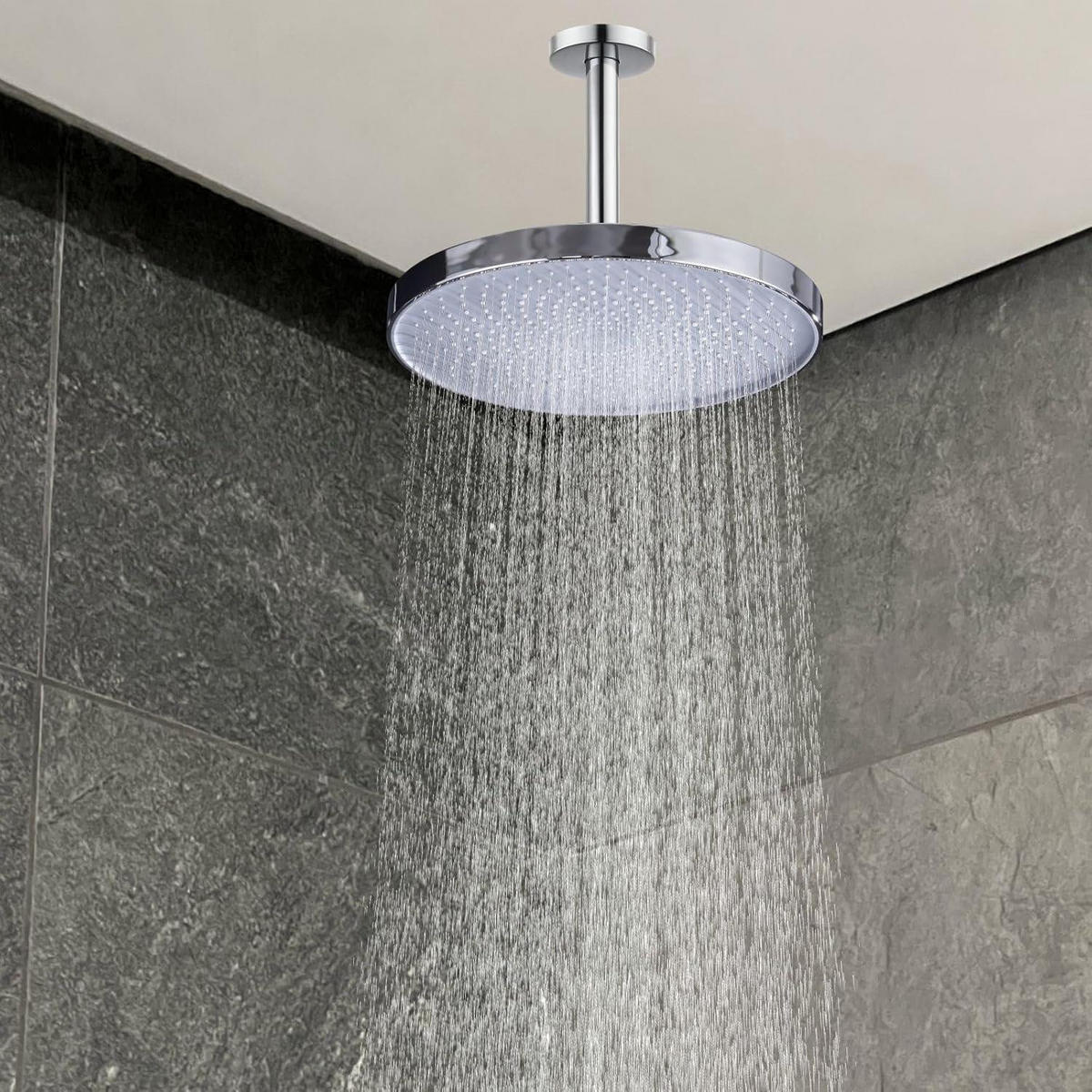 DUSCHARM Deckenmontage 40.5 cm Rund Chrom - Silberfarben, Metall (5/12.7/30cm)
