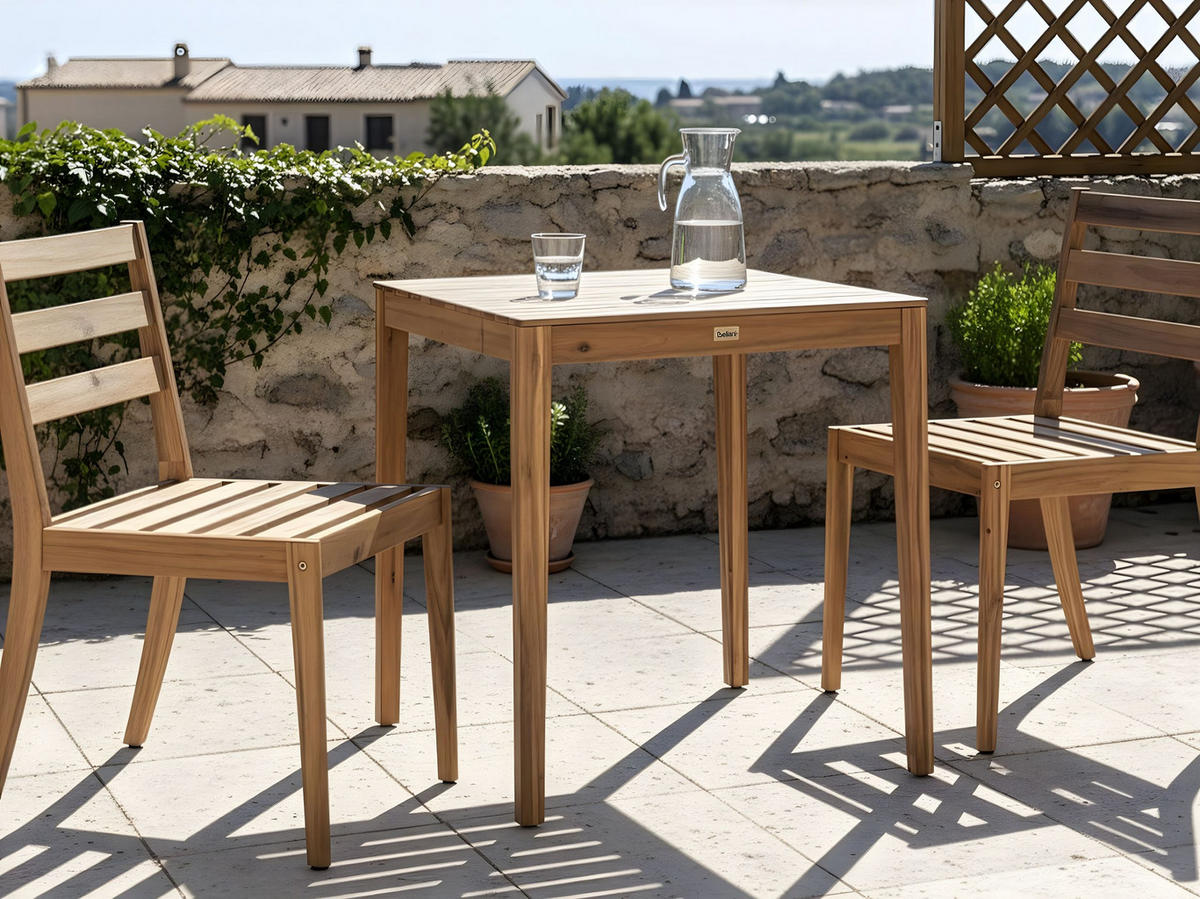 BISTRO-SET zertifiziertes Akazienholz Hellbraun Chioggia - Hellbraun, Holz - Beliani