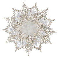 SPITZENDECKCHEN Leinen Beige 30 cm - Beige, Textil (30/30/1.5cm)