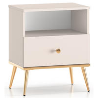 NACHTTISCH Selgin Greige 50 cm - Taupe/Goldfarben, Holzwerkstoff/Metall (50/60/33.4cm) - Selsey