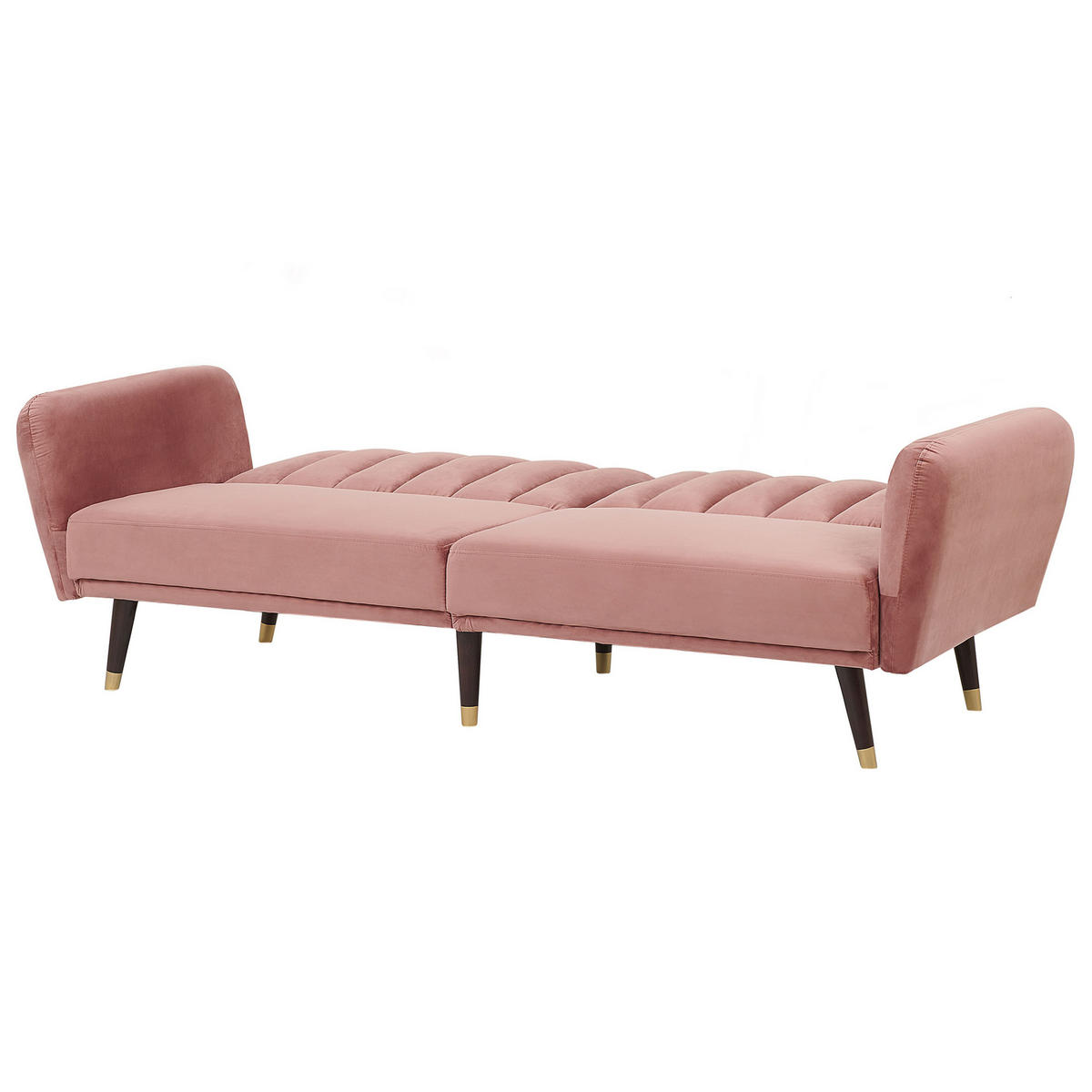 3-SITZER-SCHLAFSOFA Samtstoff Rosa Vimmerby - Pink, Textil (212/90/80cm) - Beliani