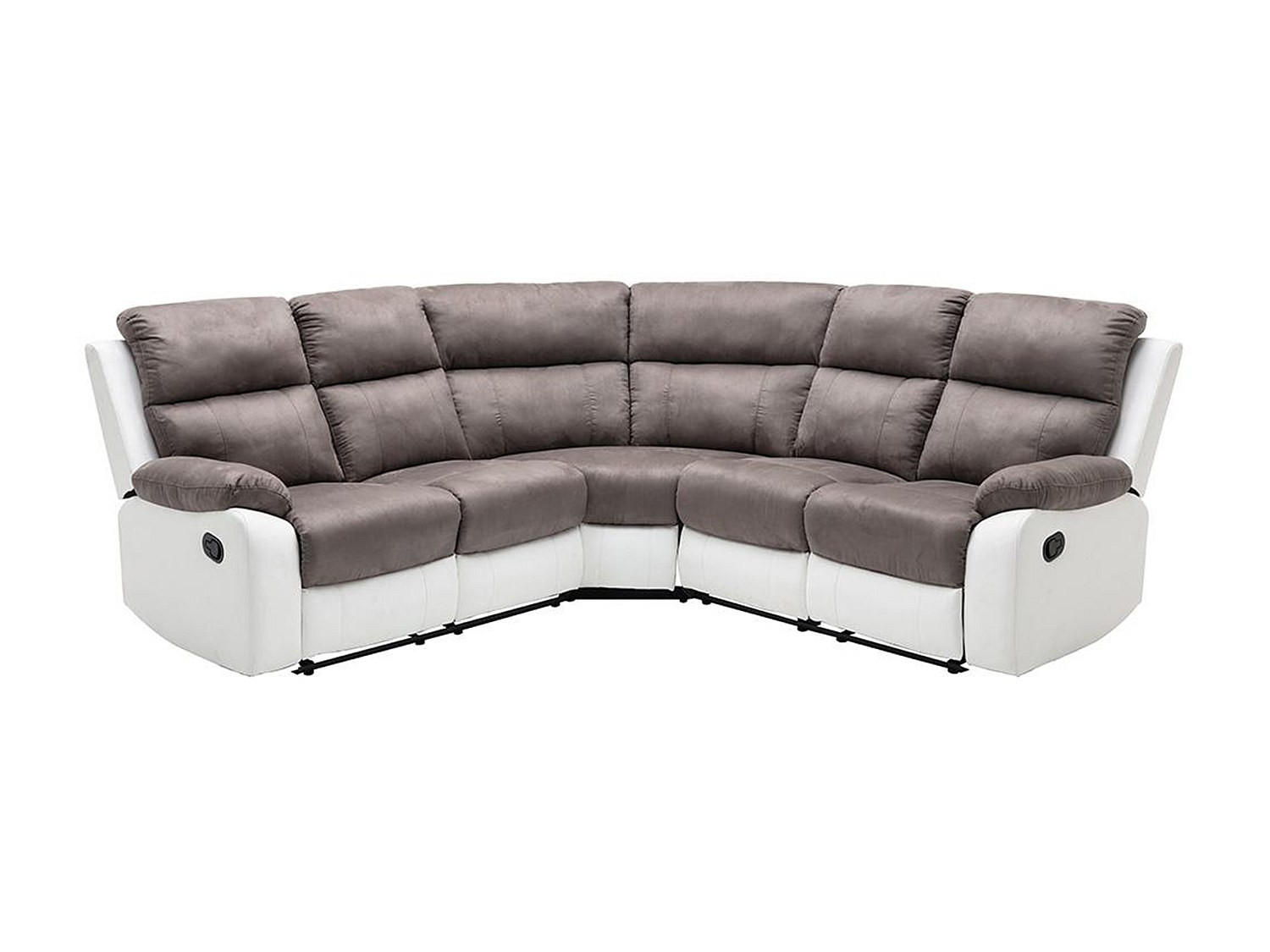 RELAXSOFA - 5 Personen - stoff - grau, weiß Tolzano - Weiß/Grau, Kunststoff/Textil (226/100.5/226cm) - Vente-Unique