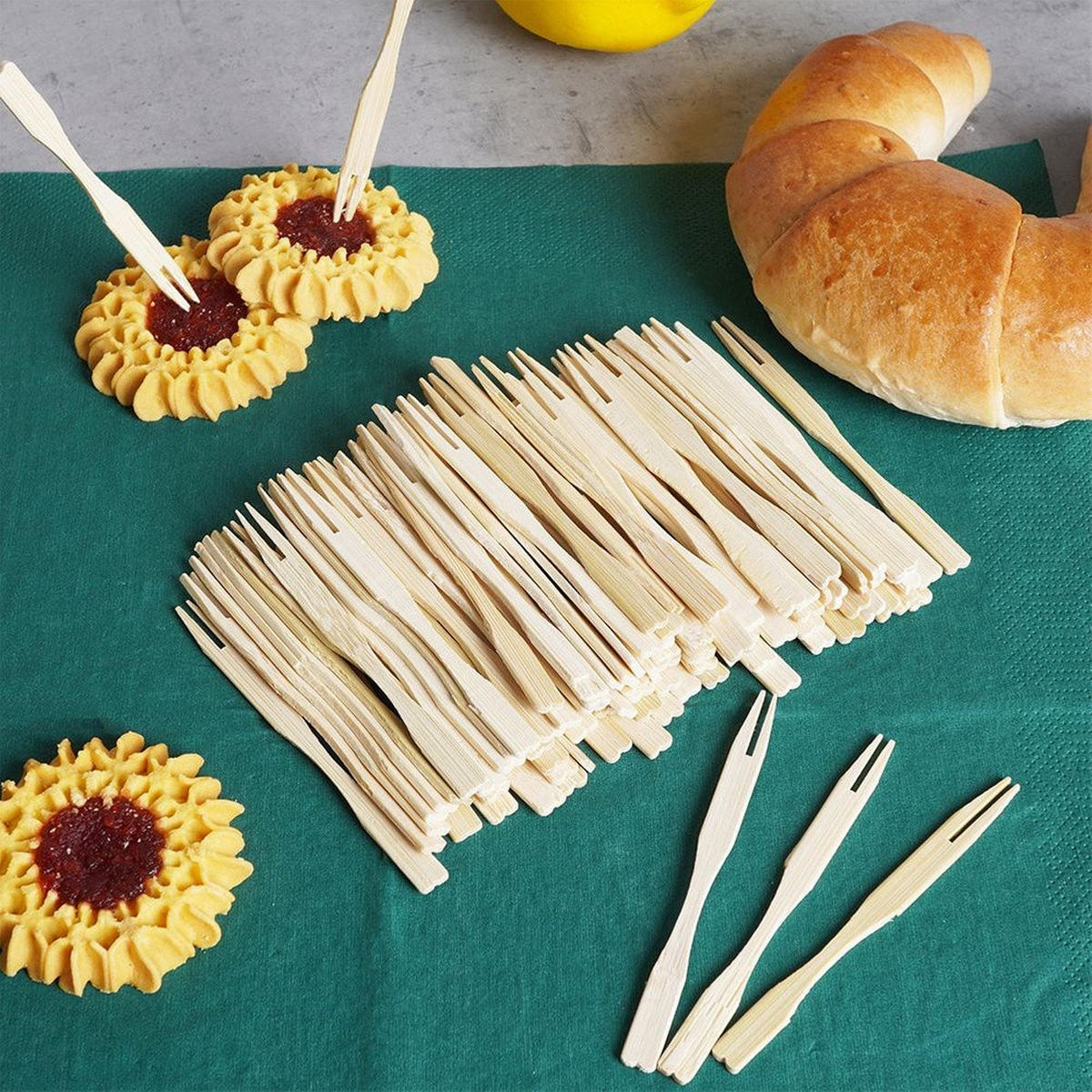 SNACKGABELN Bambus 100 Stück. - Kirschbaumfarben, Holz (9cm) - Excellent Houseware