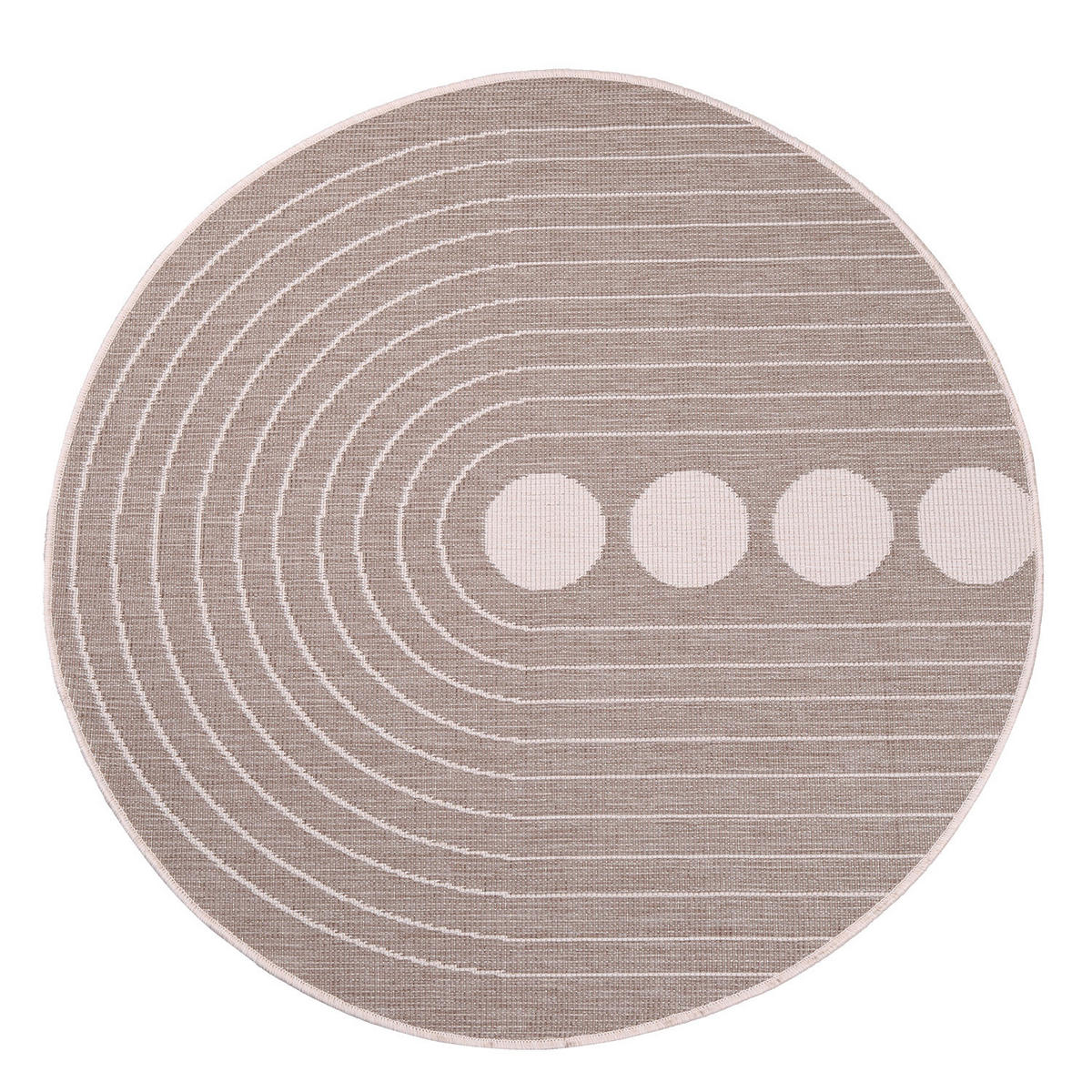 OUTDOOR-TEPPICH DuoRug 5739 Creme 120x120 cm - Beige, Textil (120/120cm) - carpet city
