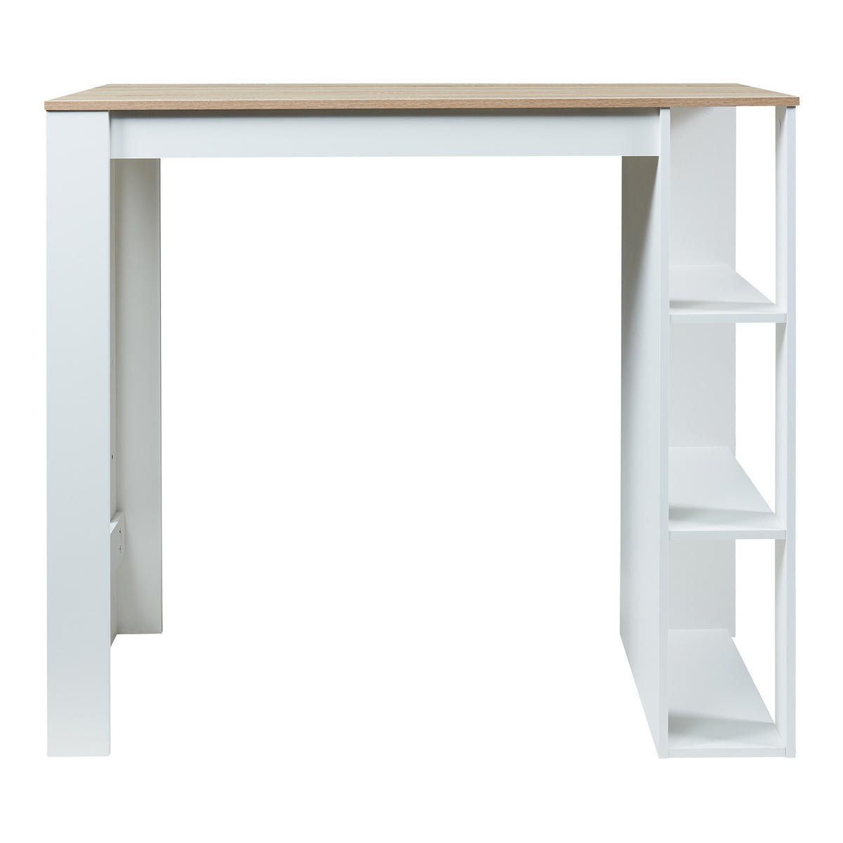 BAROVÝ STŮL Danderyd - bílá/barva dubu, kompozitní dřevo (60/120/105.5cm) - [en.casa]