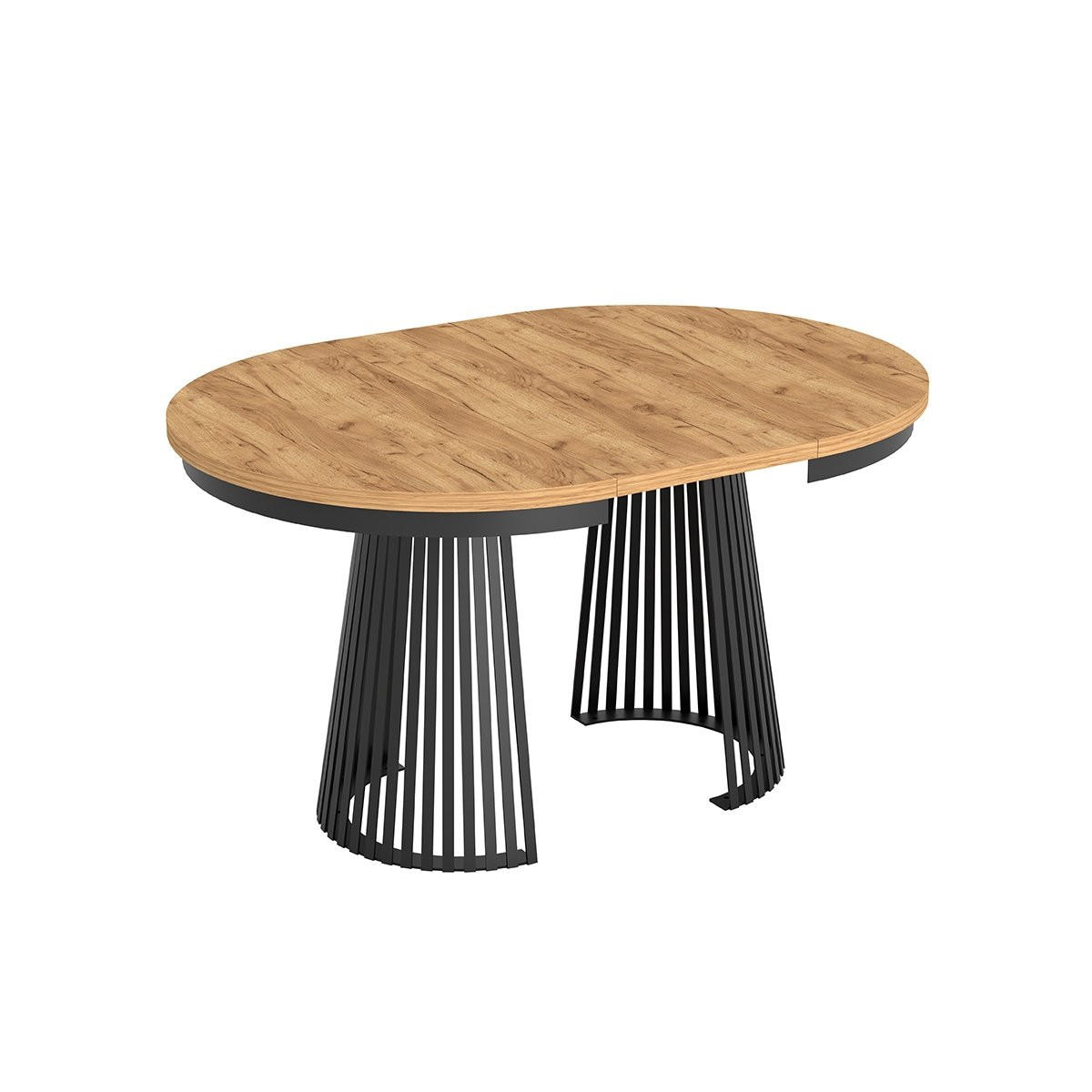 ESSTISCH TRAVIS Ausziehbar 100 - 180 / 100 x 76,6 cm - Schwarz/Naturfarben, Holz (100/100/76.6cm) - MASSENO