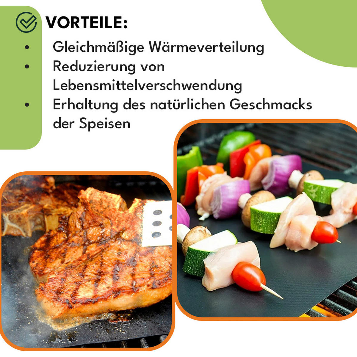 GRILLMATTE 5er Set - Dauerbackfolie für Backofen & Gasgrill - Weiß, Kunststoff (33/40/33cm)
