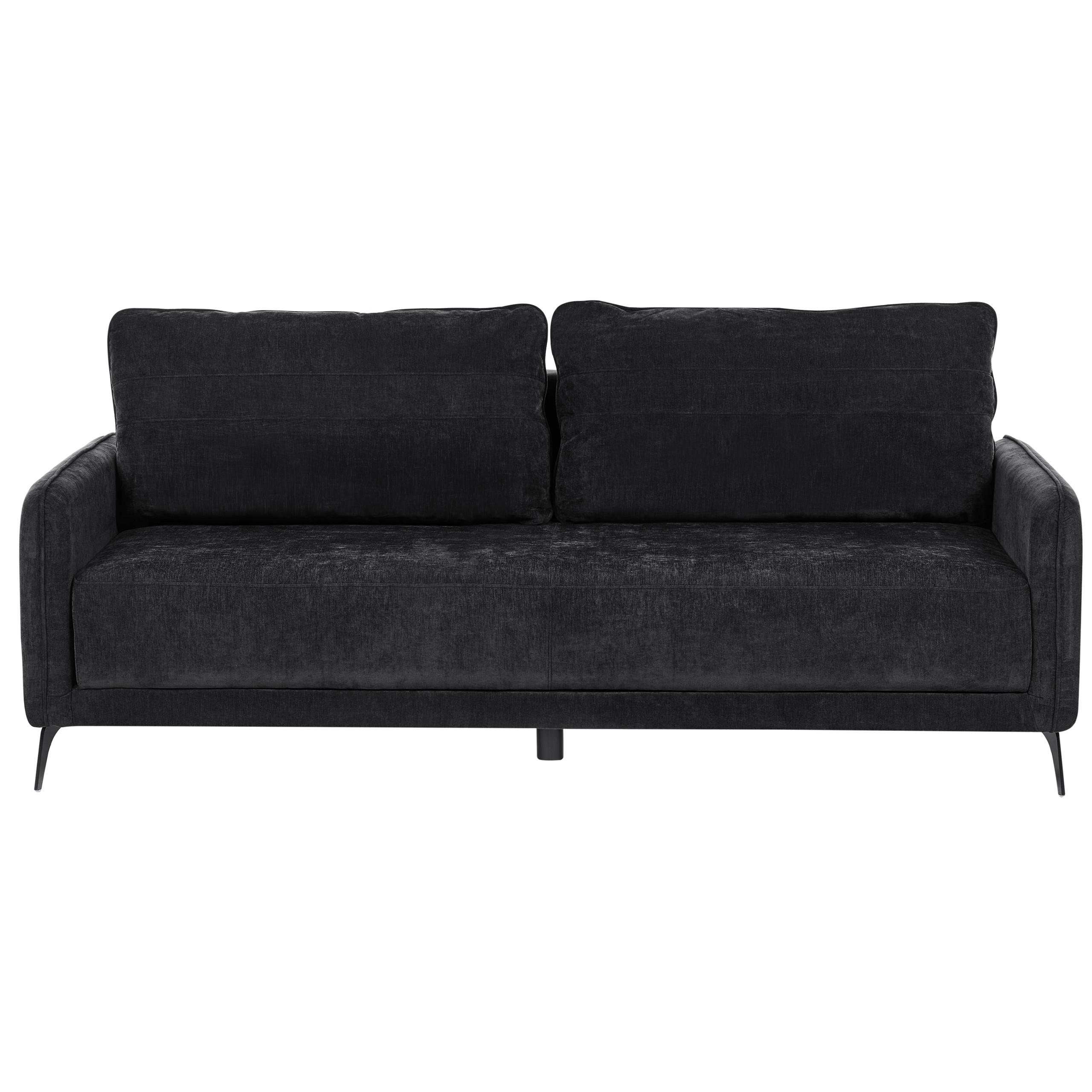Beliani Schlafsofa Schwarz 200x88x90 cm