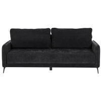 SCHLAFSOFA 3-Sitzer Chenillegewebe Schwarz Heming - Schwarz, Textil (200/88/90cm) - Beliani