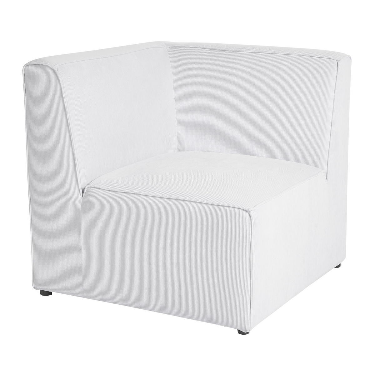 3-SITZER-SOFA Cord cremeweiß mit Ottomane Lemvig - Weiß, Textil (250/78/83cm) - Beliani