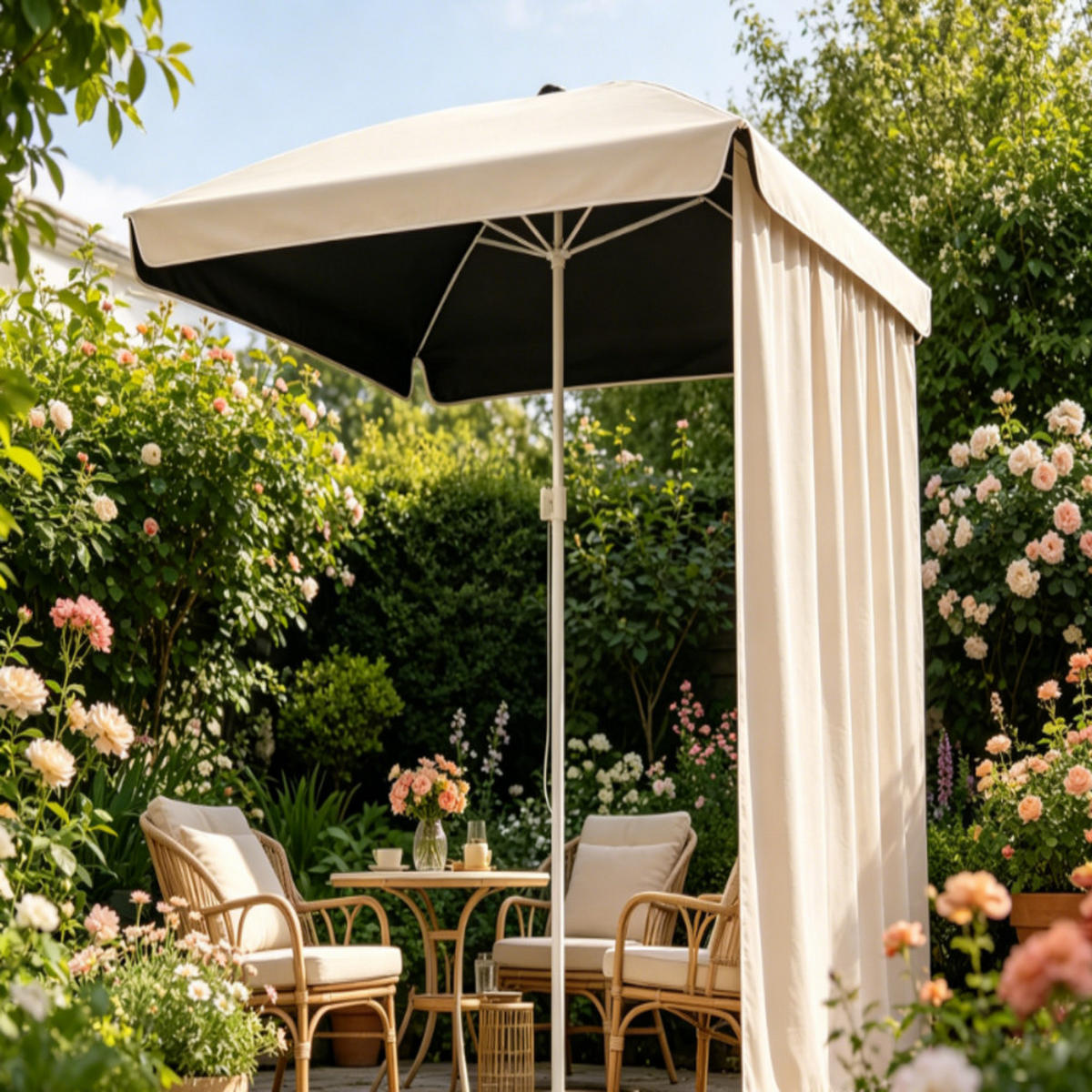 SONNENSCHIRM, Creme, UPF ≥ 50+, 200 × 240 cm - Beige, Kunststoff (200/200cm) - Weltevree