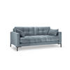 SOFA Mamaia aus Samt hellblau 2 Sitzplätze - Hellblau, Textil (92/75/152cm) - Micadoni