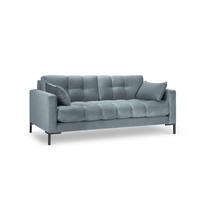 SOFA Mamaia aus Samt hellblau 3 Sitzplätze - Hellblau, Textil (92/75/177cm) - Micadoni
