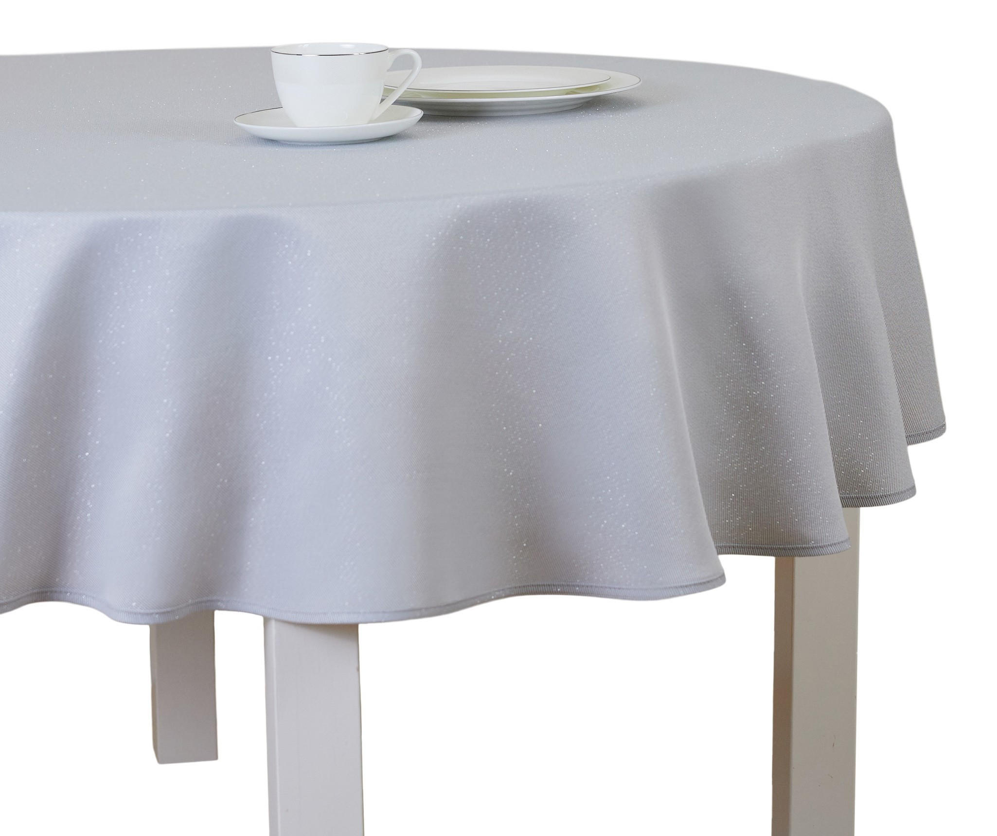 TISCHDECKE Sausa - Hellgrau, Textil (155cm) - home&you