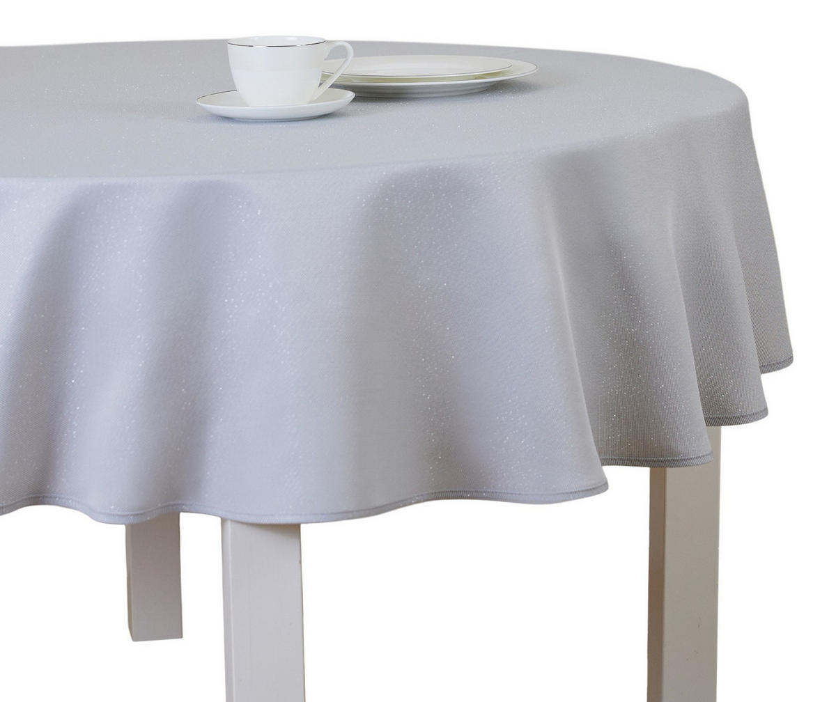 TISCHDECKE Sausa - Hellgrau, Textil (155cm) - home&you