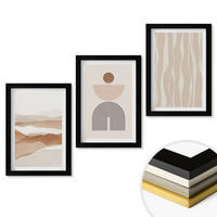WANDBILDER 3er-Set - 20x30 cm Schwarzer Rahmen - Abstrakte Landschafts- und Naturgeometrie - Schwarz, Kunststoff (20/30cm) - ArtPrintCave