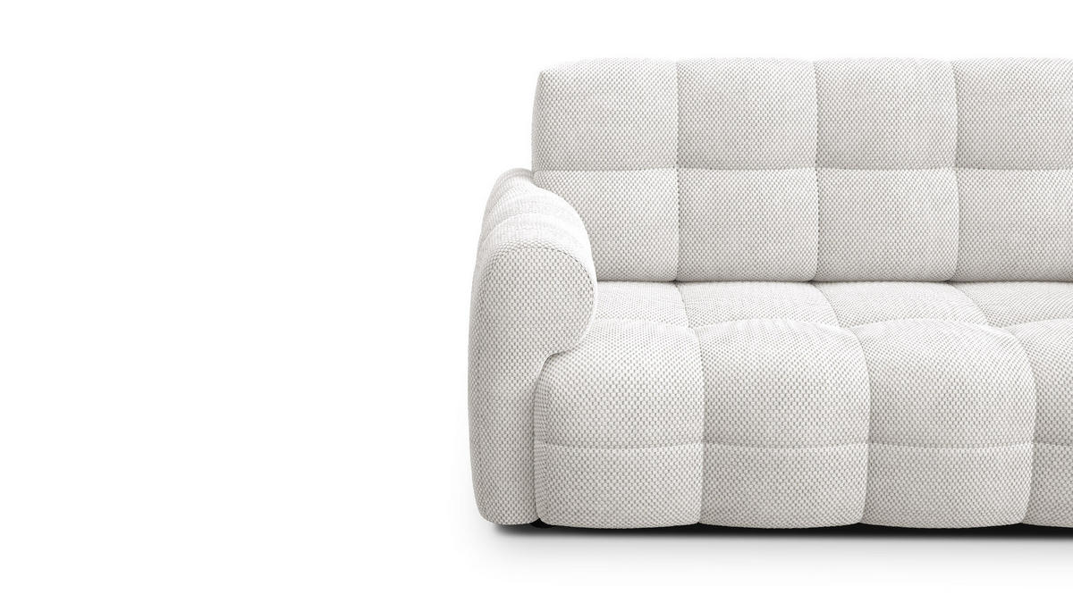 SOFA MELLOW 2,5-Sitzer, creme - Creme/Schwarz, Holz/Textil (183/87/98cm) - Courtois Laville