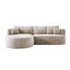 ECKSOFA FIORE L-förm Moderne Ausziehbare Schlaf-Funktion, automatischer Auffaltung, lose Rückenkissen freistehend LINKS 284x183x82cm Beige - Beige, Holz/Textil (183/284cm) - DomoHome