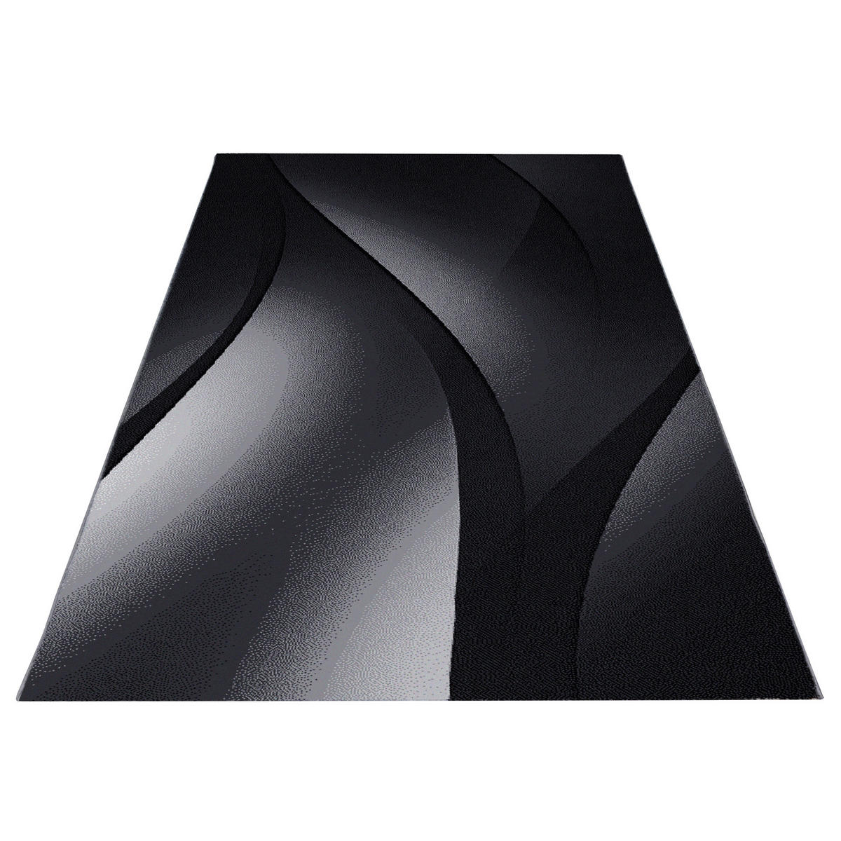 TEPPICH Kurzflor Ombre-Verlauf Polypropylen Wohnzimmer Schwarz Rechteckig 160x230 - Schwarz, Textil (160/230cm) - KADIMA DESIGN
