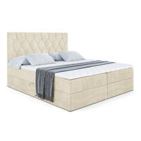 BOXBETT mit H4-Matratze und Lattenrost - VELANTO-BZ - 180x200 Beige - Beige, Holzwerkstoff (180/200cm) - ALTDECOR