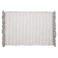 HANDGEWEBTER Läufer 50x70 cm Beige Grau - Graubraun, Naturmaterialien/Textil (50/70cm) - Lashuma