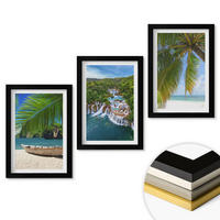 WANDBILDER 3er-Set - 20x30 cm Schwarzer Rahmen - Strand, Boot, Wasserfälle, Palmen - Schwarz, Kunststoff (20/30cm) - ArtPrintCave