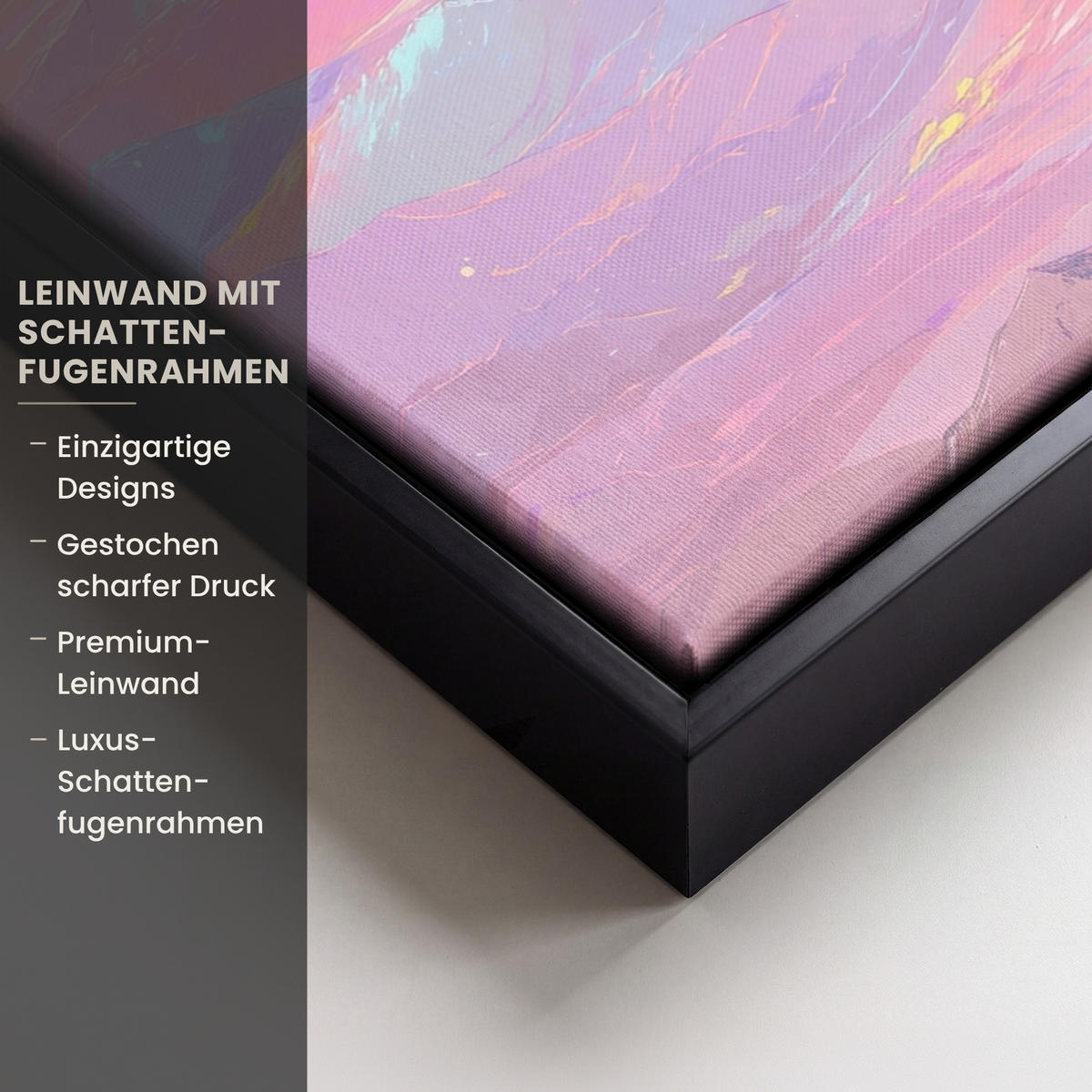 LEINWAND Bilder mit Rahmen - Berggipfel - Wolken - Verträumt - 30x40 - Hellrosa, Textil (30/40cm) - MuchoWow