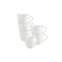 MOKKA-/ESPRESSOTASSEN Anmut Platinum No.1 weiß 60 ml 6er Set - Weiß, Keramik (0.06L) - Villeroy & Boch