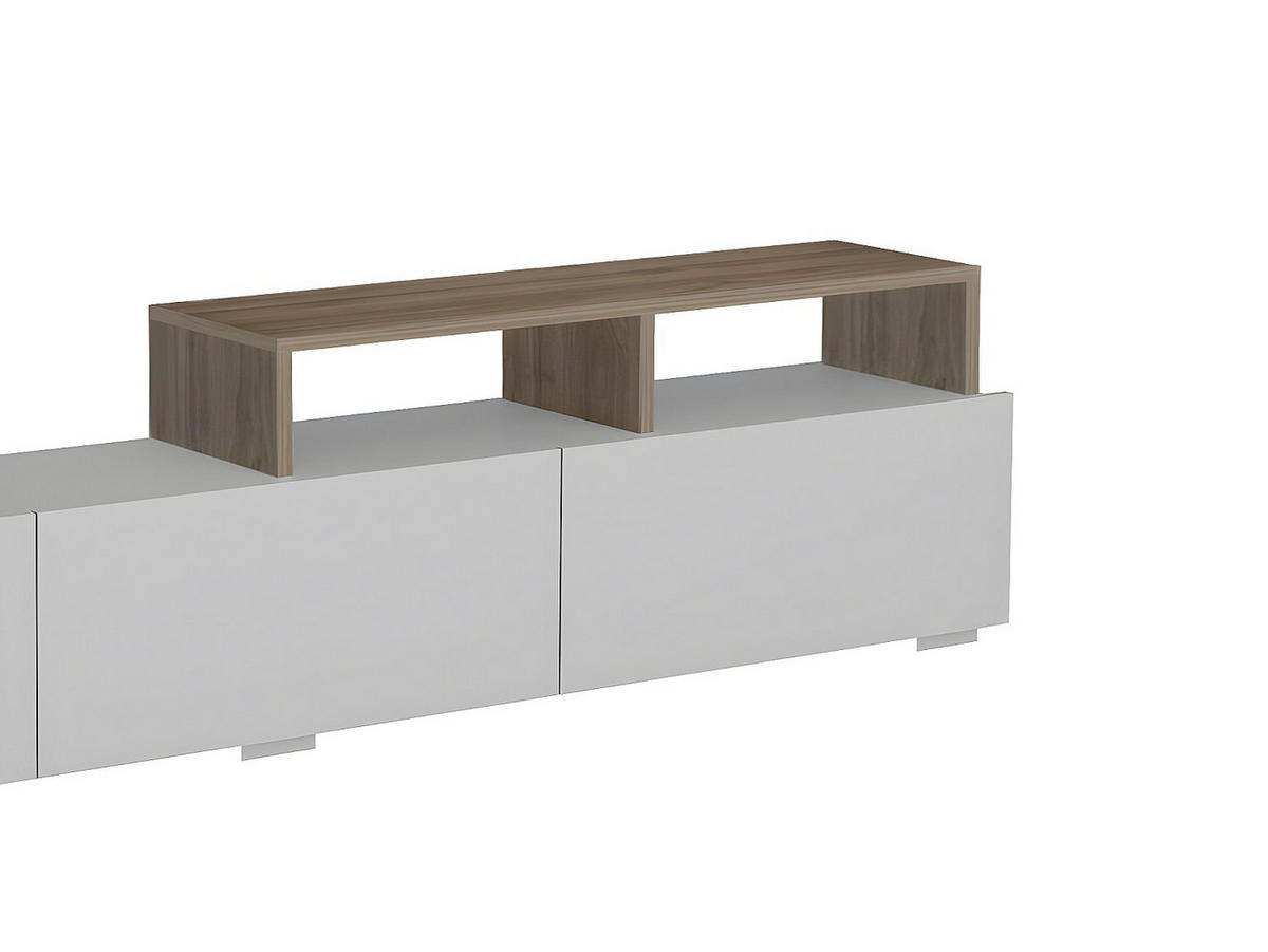 TV-WAND - 210 x 36.8 - holz - naturfarben hell, weiß Taloli - Weiß, Holz (210/46.8/36.8cm) - Vente-Unique