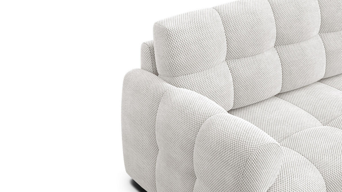 ECKSOFA MELLOW 4-Sitzer, creme - Creme/Schwarz, Holz/Textil (262/156cm) - Courtois Laville