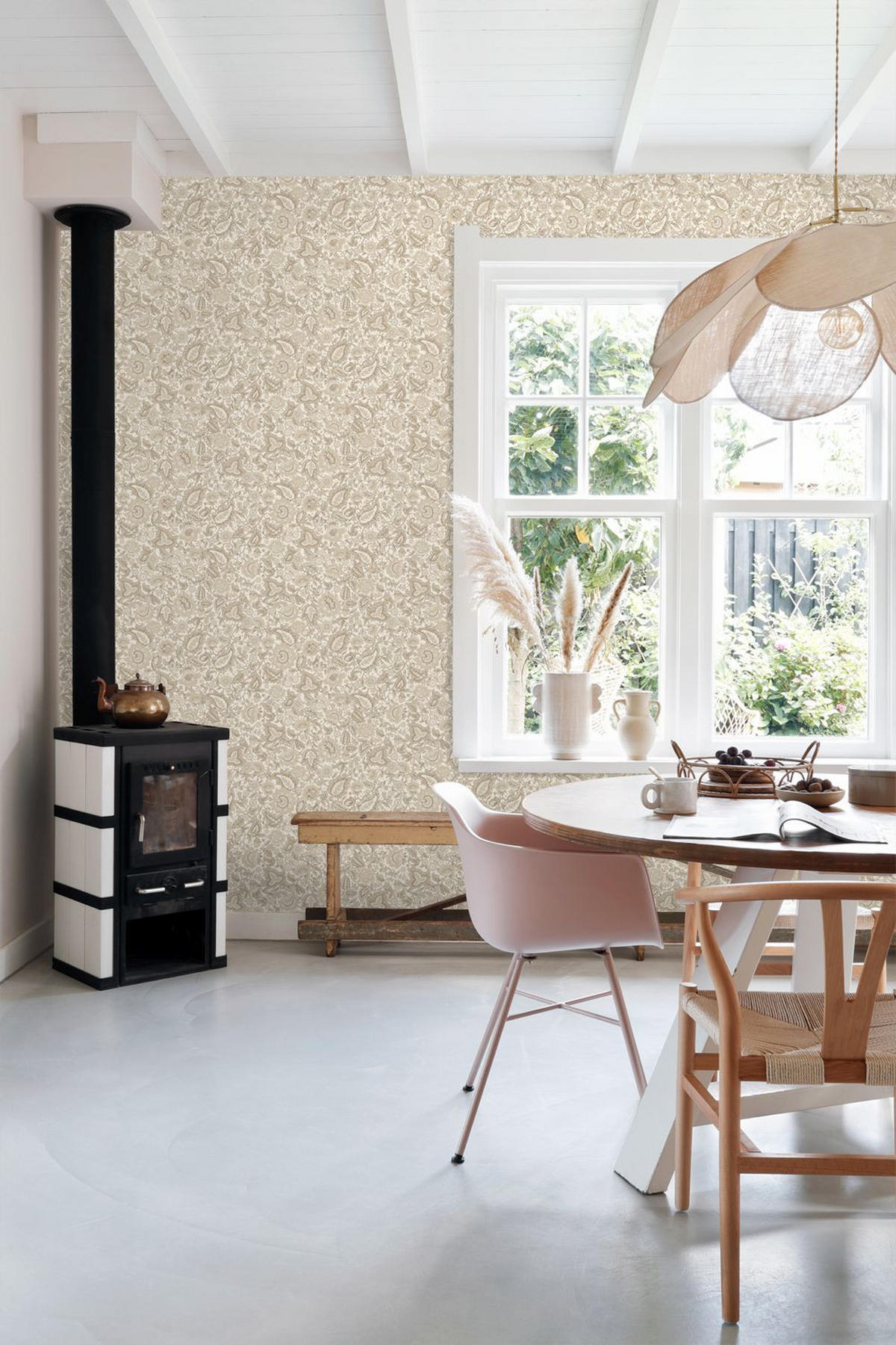 TAPETE Blumenmuster 50 x 900 cm - Beige, Papier (50/900cm) - ESTAhome