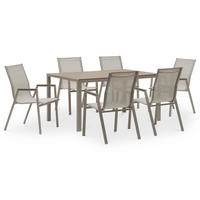 GARTENMÖBEL SET MONDELLO 7er Set hellgrau - Hellgrau, Metall - IDIMEX