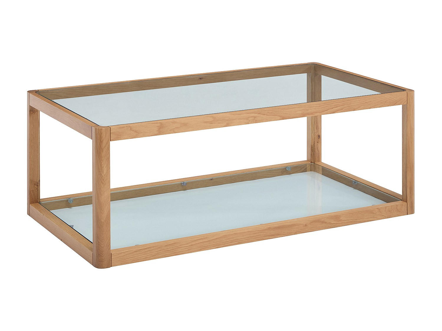 COUCHTISCH aus Sicherheitsglas und Eiche – Transparent & Natur – ZUNARIL - Transparent, Glas (60/110/40cm) - Vente-Unique