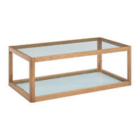 COUCHTISCH aus Sicherheitsglas und Eiche – Transparent & Natur – ZUNARIL - Transparent, Glas (60/110/40cm) - Vente-Unique