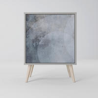 SIDEBOARD MUTED ARC, Grau, 57,5x42x77,5 cm, Schräge Buchenholzfüße - Buchefarben/Multicolor, Holzwerkstoff/Buchenholz (57.5/77.5/42cm) - SpaceRebels
