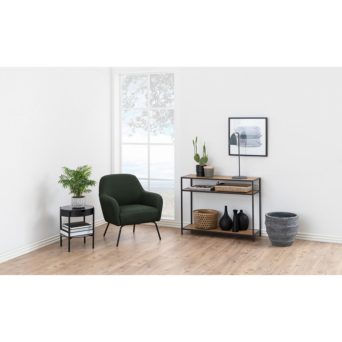 KONSOLENTISCH - Wildeiche, Holzwerkstoff/Metall (35/100/79cm) - home24