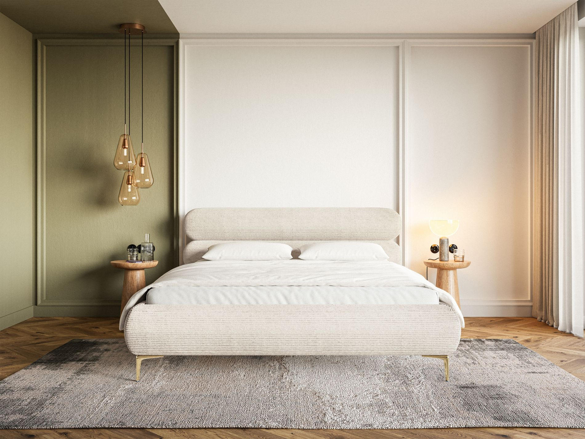 Thumbnail - Selsey Polsterbett, Ecru, Textil, 2-Sitzer, 160x200 cm, Schlafzimmer, Betten, Polsterbetten