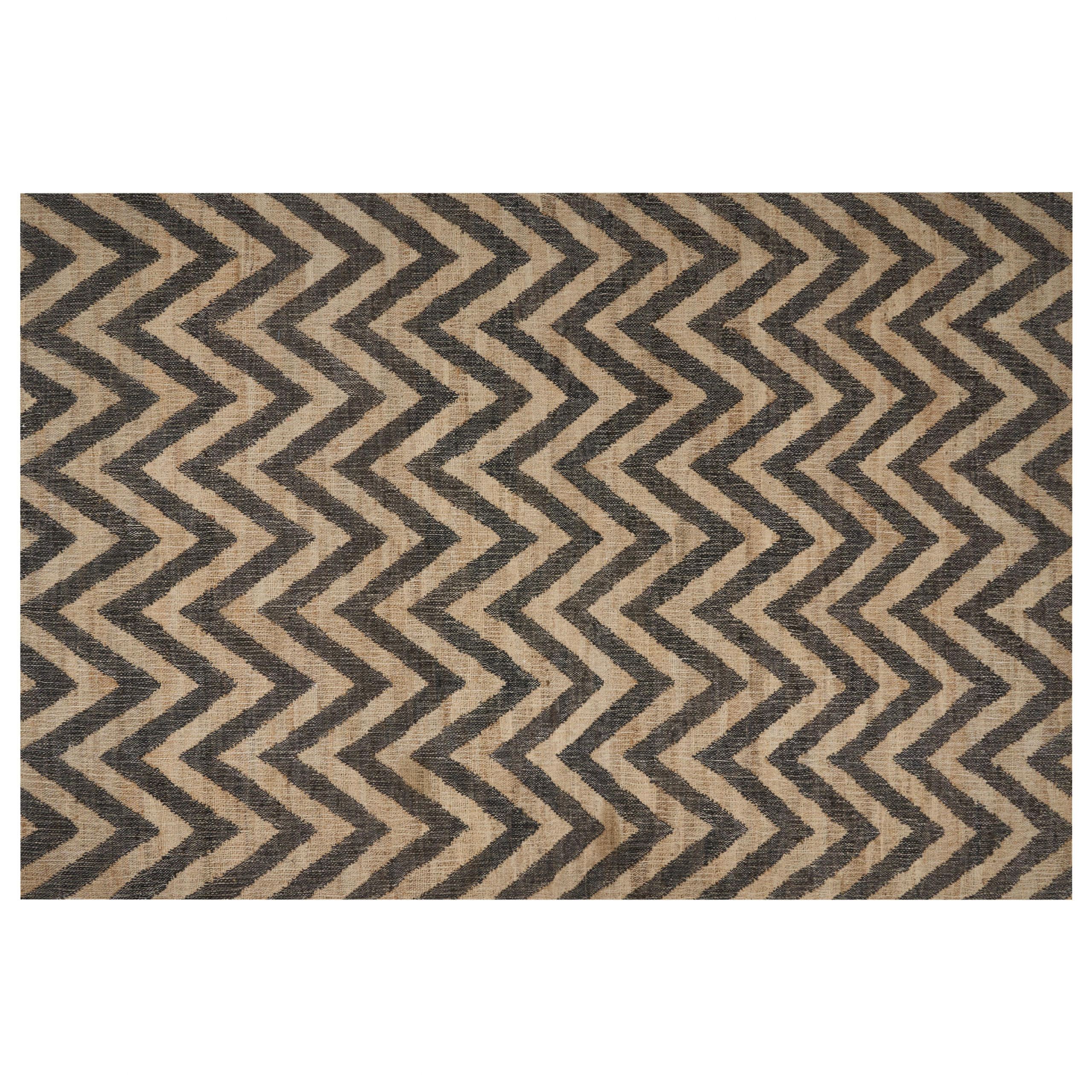 TEPPICH geflochten Beige 200/300 cm Dedepinari - Beige/Schwarz, Naturmaterialen (200/300cm) - Beliani