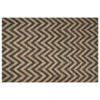 TEPPICH geflochten Beige 200/300 cm Dedepinari - Beige/Schwarz, Naturmaterialen (200/300cm) - Beliani