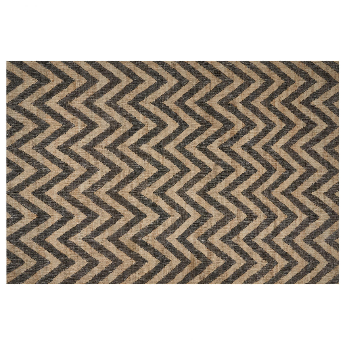 TEPPICH geflochten Beige 200/300 cm Dedepinari - Beige/Schwarz, Naturmaterialen (200/300cm) - Beliani