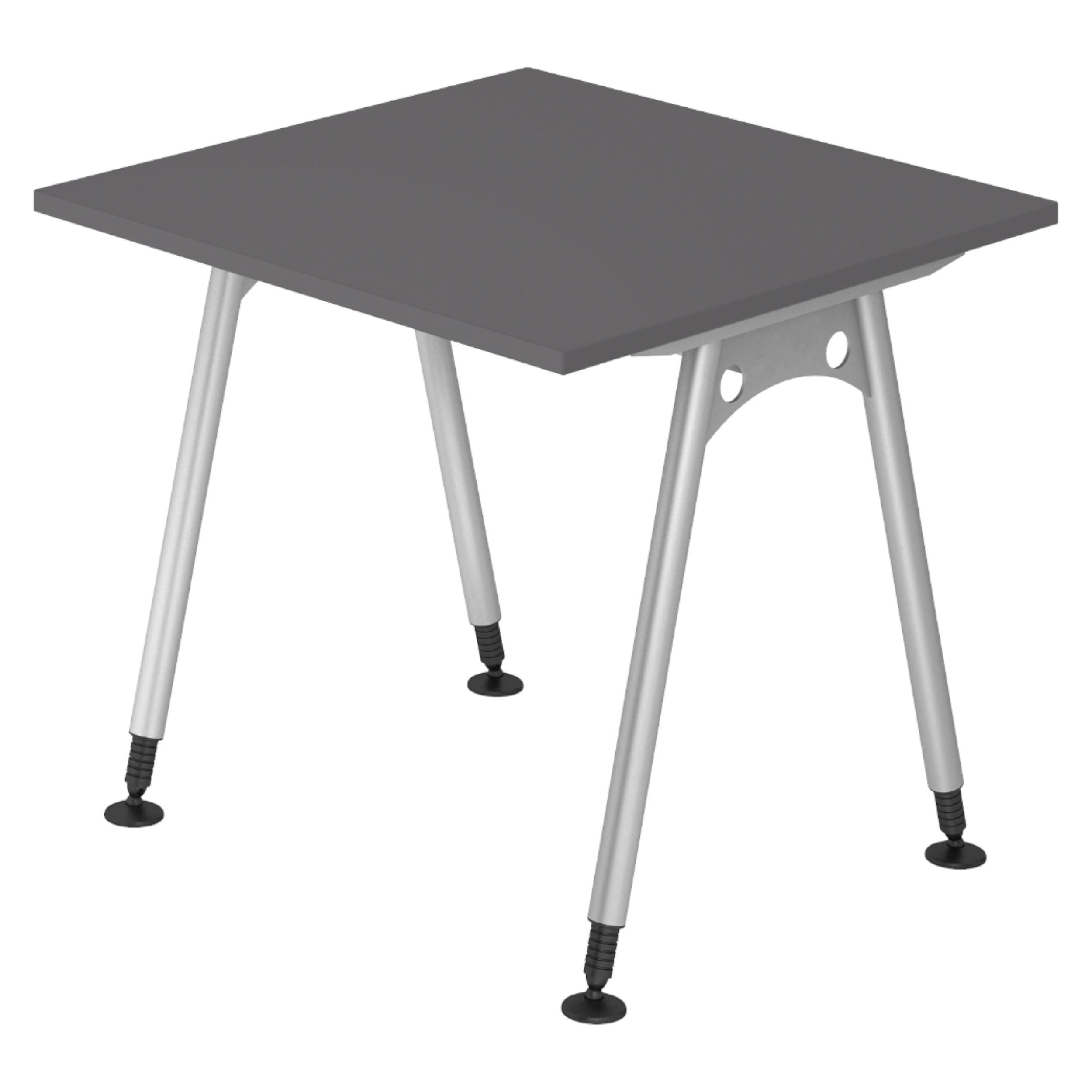 SCHREIBTISCH Serie-A 80/80/74 cm in Graphitfarben - Graphitfarben, Holzwerkstoff (80/80/74cm) - bümö