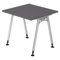 SCHREIBTISCH Serie-A 80/80/74 cm in Graphitfarben - Graphitfarben, Holzwerkstoff (80/80/74cm) - bümö