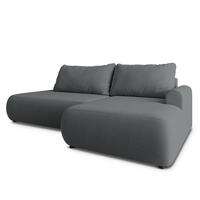 ECKSOFA NUVIRA CL R-S Grau Samtstoff mit Schlaffunktion - Grau, Holzwerkstoff/Textil (279/158cm) - MASSENO