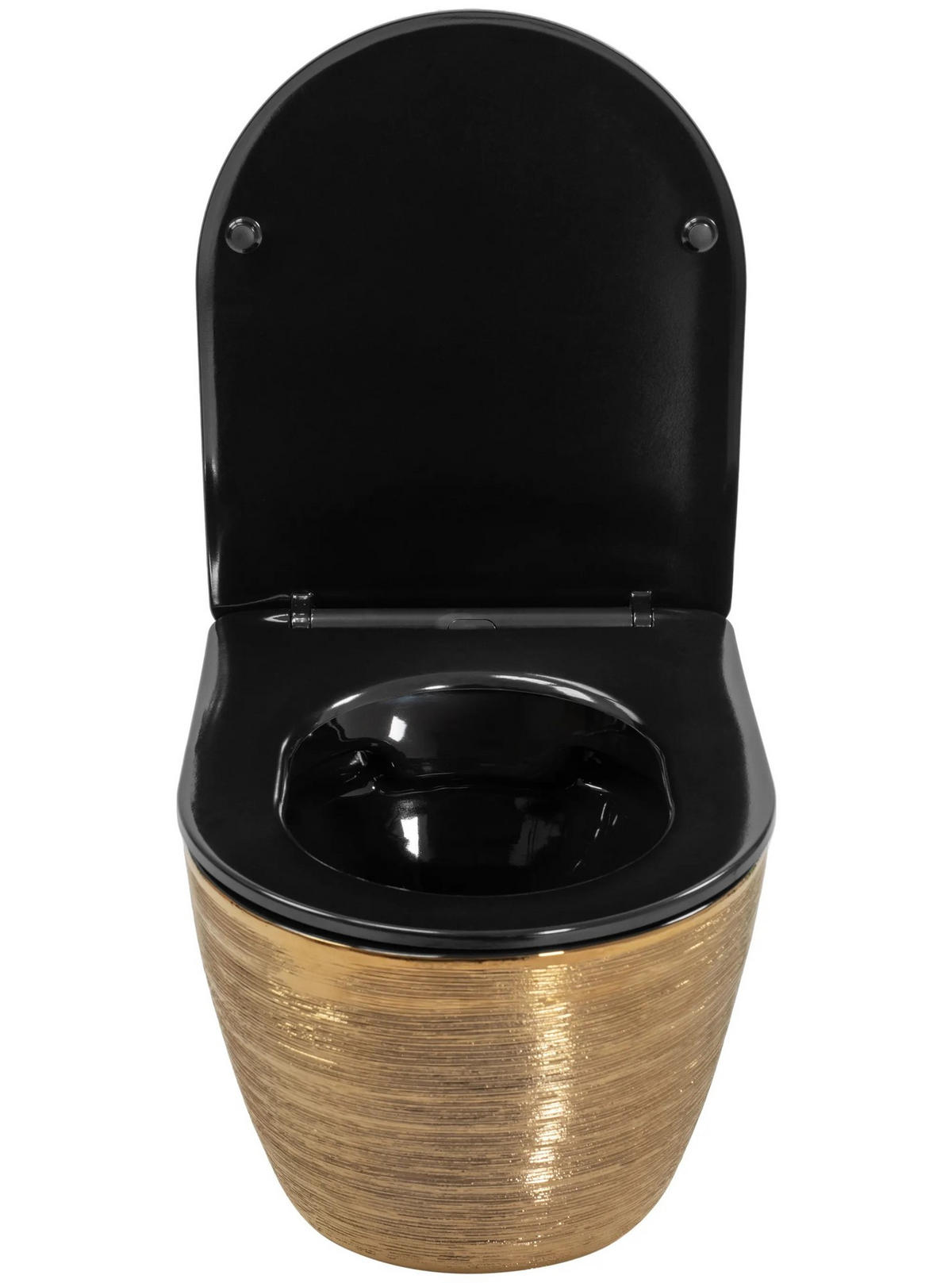 WC Schüssel Randlos Rea Carlo Flat Brush Gold - Goldfarben, Keramik (37/33/49cm) - REA