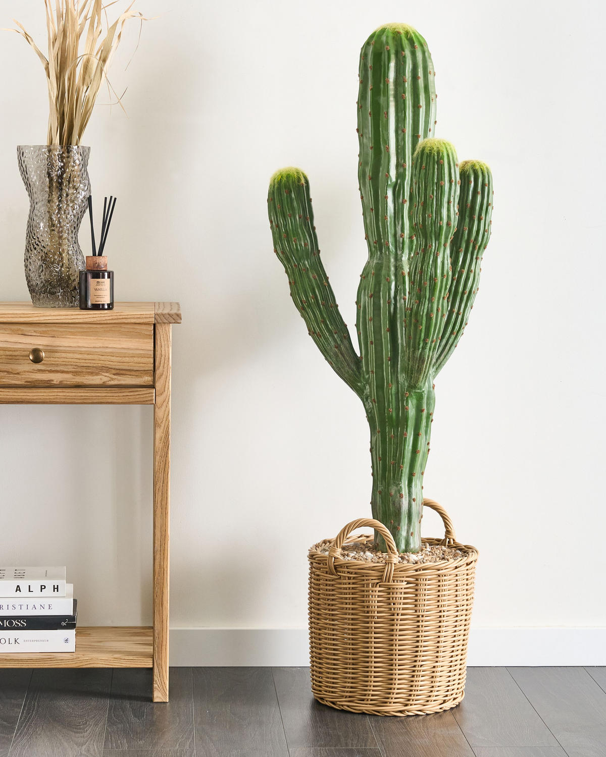 KUNSTPFLANZE im Blumentopf 115 cm Grün Marocco Cereus - Grün, Kunststoff (115cm) - Beliani
